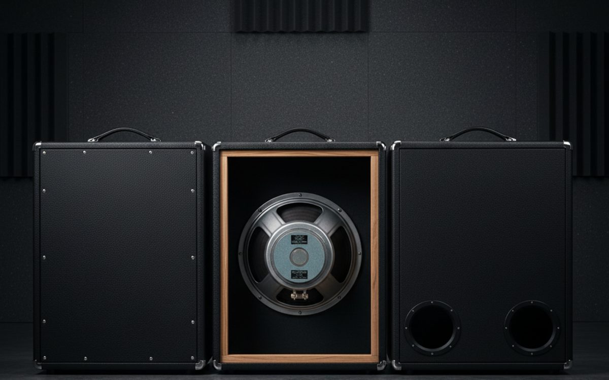 Closed-back, open-back, and ported guitar cabinet comparison
